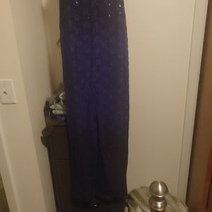 Size 6 blue hombre floor length evening gown with small sparkles